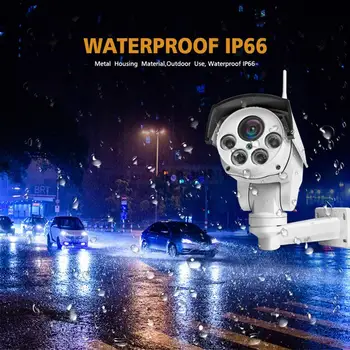 5MP HD Wifi PTZ IP Kamera, Wireless 5X, 10X Optinis Priartinimas Kulka ONVIF Garso CCTV Saugumo Kamerų, Lauko IR 50M P2P CamHi