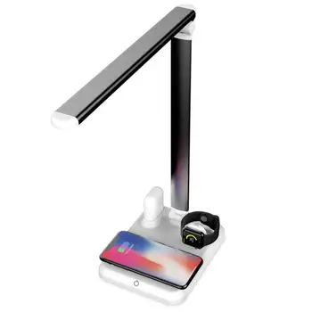 Belaidžio Kroviklio 4 1 QI Stendas, Stalo Lempos USB Įkrovimo lizdas Greitai Belaidžio Įkrovimo Apple Žiūrėti Airpods IPhone Samsung