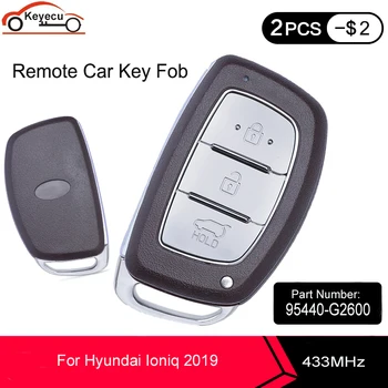KEYECU Keyless-Go Smart Nuotolinio Automobilio Raktas Fob 3 Mygtuką FSK 433.92 MHz ID47 Mikroschemą Hyundai Ioniq 2019 P/N: 95440-G2600