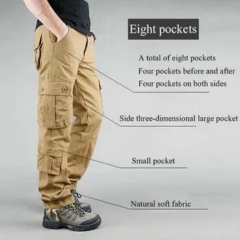 FALIZA Vyrų Krovinių Kelnės Multi Kišenės Karinis Stilius Tactical Kelnes Medvilnės Vyrų Outwear Tiesiai Atsitiktinis Kelnės Vyrams CK102