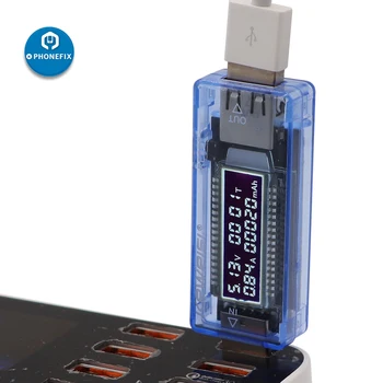 Mobiliųjų telefonų plokštės remontas USB Įkroviklis Gydytojas Įtampa Srovės Multimetras USB Įkroviklis Detektorius USB prievado Multimetras Detektorius