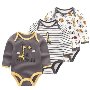 3pcs / DAUG kūdikių bodysuit medvilnės pižama naujagimiui ilgomis rankovėmis 0-12 mėnesių Roupa bebe kūdikių mergina kostiumas