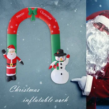 2.4 m aukščio Kalėdų Pripučiami Arka, 3D Animaciją Metrų Arka su Santa Claus Sniego Kalėdos naujieji Metai Dovanų Šalis