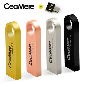 CeaMere C3 USB Flash Drive 8GB/16GB/32GB/64GB Pen Ratai Pendrive USB 2.0 Flash Drive, Memory stick, USB diskas 512MB, 256MB Nemokamai OTG