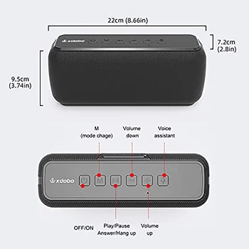 X8 60W Portable Bluetooth Garsiakalbiai su žemų dažnių Belaidžio Ipx5 atsparumas Vandeniui 15 VAL Grojimo Laikas Balso Asistentas Extra Bass