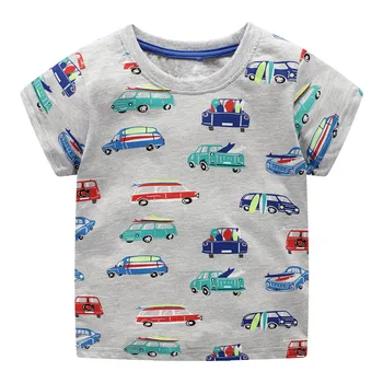 VIDMID berniukų marškinėliai topai drabužiai vaikams 2-7Y t shirts automobilių medvilnės Traktoriaus t-marškinėliai, drabužiai, vaikų dinozaurų vasaros tees W02