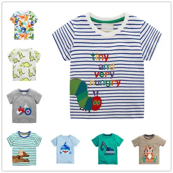 VIDMID berniukų marškinėliai topai drabužiai vaikams 2-7Y t shirts automobilių medvilnės Traktoriaus t-marškinėliai, drabužiai, vaikų dinozaurų vasaros tees W02