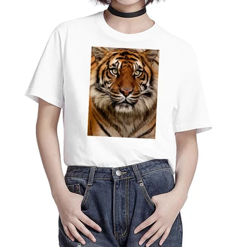 6 Stilių Tigras Tshirts 3D Gyvūnų Spausdinti Marškinėliai Nekilnojamojo Tigras Spausdinimo T-marškinėliai Moterims Atsitiktinis Viršų Tees
