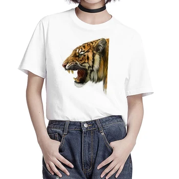 6 Stilių Tigras Tshirts 3D Gyvūnų Spausdinti Marškinėliai Nekilnojamojo Tigras Spausdinimo T-marškinėliai Moterims Atsitiktinis Viršų Tees