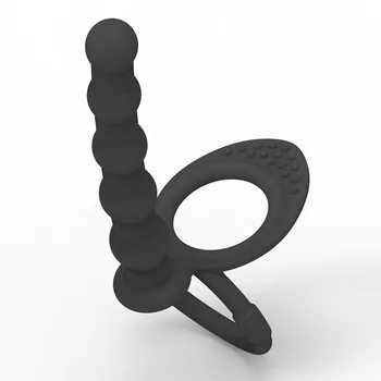 Nauja Dvigubo Įsiskverbimo Dirželis ant silikono Analinis Dildo karoliukai Butt Plug varpos gaidys žiedas klitorio stimuliatorius Sekso Žaislas moterims vyras