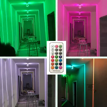 360 Laipsnių Stebuklinga RGB Pritemdomi Sienos Šviesos diodų (LED) Veranda Šviesos Spindulio Kampas LED Lubų Šviesos KTV Viešbutis Paviršinio montavimo prie Sienos Sconce 220V