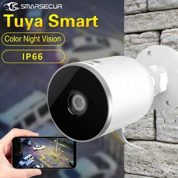 Tuya Smart gyvenimo WiFi IP Kameros 1080P Namų Saugumą, Lauko Kamera, Naktinio Matymo Infraraudonųjų spindulių Dviejų krypčių Garsas