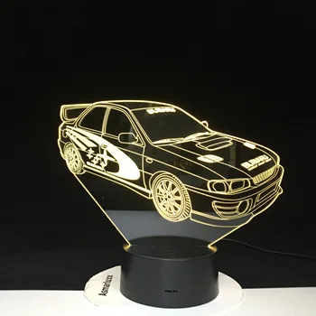 Lenktynių Automobilių 3D Lempa Įvairių spalvų, su Nuotolinio už Gimtadienio Dovana Baterija Lavos Optiniai Led Nakties Šviesos Lempos Holograma 3237