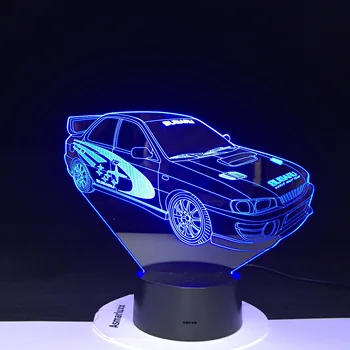 Lenktynių Automobilių 3D Lempa Įvairių spalvų, su Nuotolinio už Gimtadienio Dovana Baterija Lavos Optiniai Led Nakties Šviesos Lempos Holograma 3237