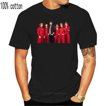 2019 La Casa De Papel Nariai Vyrų Pagrindinio trumpomis Rankovėmis T-Shirt 3D Print t shirt Medvilnės Juokinga T-shirt namuose Viršuje Tees