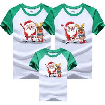Kalėdų, Naujųjų Metų marškinėlių Komplektus Šeimos derinti Drabužius Kalėdų Šeimos Komplektus Tėtis, Mama ir aš, Tėvas, Motina, Dukra ir Sūnus