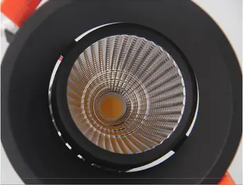 Pritemdomi LED Downlight Anti Akinimo 9W 12W 85-265V COB LED Šviestuvai Pritemdomi Vietoje Embedded Žemyn Lemputės Baltos, Juodos spalvos korpusas