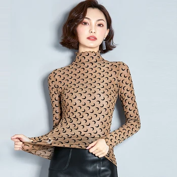 Akių Golfo Palaidinė Korėjos Mados Palaidinės Moteris 2020 Marškinėliai Moteriška Slim Moterų Marškinėliai Ilgomis Rankovėmis Moterų Viršūnių Plius Dydis