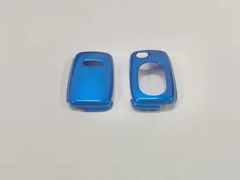 Blizgesys Metalo Mėlyna Spalva (Ovalo Formos) Kietojo Plastiko Nuotolinio Klavišą Apsaugos Atveju Audi A3 8L A4 B5 B6 TT MK1 A6 C5
