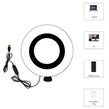 Makiažas Tuštybės Veidrodis Šviesos USB Power Pritemdomi Selfie šviesos Žiedas Naujovė LED Lempos Fotografijos Vaizdo Grožio Užpildykite Šviesa