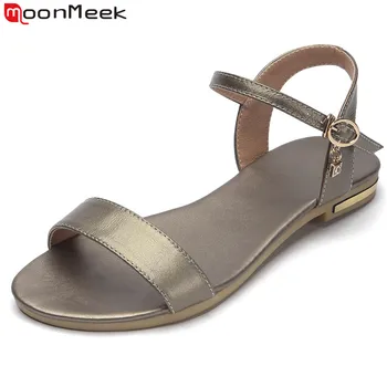 MoonMeek Dydis 34-46 Naujų 2020 m. natūralios odos sandalai moterims, batai, kalnų krištolas moterų vasarą butas sandalai moteriški laisvalaikio bateliai