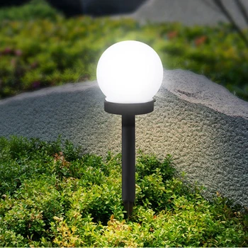 Saulės Šviesos lauko LED baltas apvalus kamuolys vejos lempos vandeniui garden park villa kelias kraštovaizdžio puošmena apšvietimo lemputė
