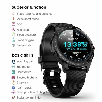 L9 Smart Watch Vyrų EKG+PPG Širdies ritmas, Kraujo Spaudimas, deguonies Stebėti Skambučių priminimas IP68 Vandeniui 