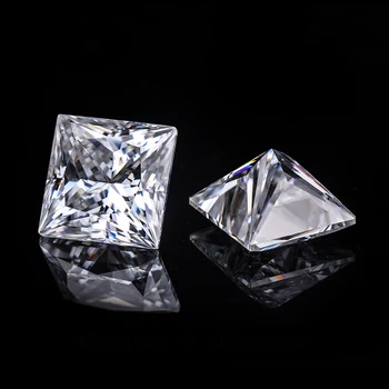 3.5*3,5 mm Princesė Iškirpti VVS Moissanite Super White Moissanite Deimantų 0.24 karatų Papuošalai