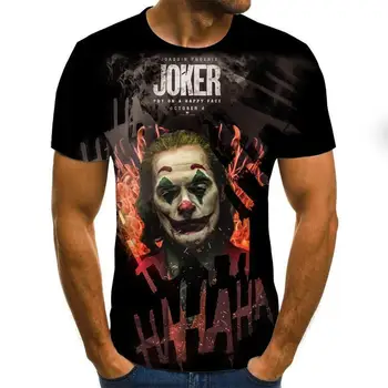 Karšto Pardavimo Klounas Marškinėliai Vyrams/moterims Joker Veidas 3D Atspausdintas Teroro Mados marškinėliai vasaros trumpas rankovės marškinėliai vyras didmenininkai viršūnės