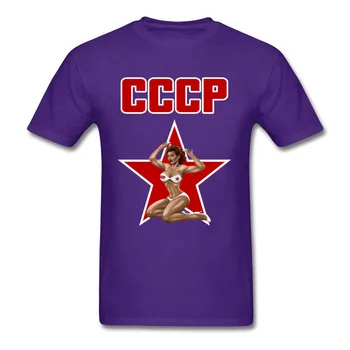 CCCP T-shirt Karšto Vyrų C C C P T Shirts, Naują Atvykimo Mens Viršūnes Tees Seksualus Pin Up Girl Medvilnės Marškinėlius Smėlio Camisa TSRS Raudonosios Žvaigždės Spausdinti