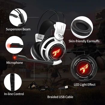 SOMIC G941 USB Laidinis Vibracijos LED Žaidimų Office Muzikos laisvų Rankų įranga 7.1 Surround Mic Ausinės Over-Ear Profesinės Žaidimų Ausinių