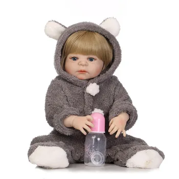NPKCOLLECTION 57cm naują atvykimo realus visą silikono baby doll su puikus stresą geriausia dovana vaikams silikono reborn baby lėlės