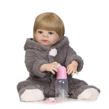 NPKCOLLECTION 57cm naują atvykimo realus visą silikono baby doll su puikus stresą geriausia dovana vaikams silikono reborn baby lėlės