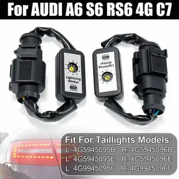 1 Pora Dinamiškas Posūkio Signalo Indikatorius LED užpakalinis žibintas Add-on Modulis Laidas Laidas Pajungti AUDI A6 S6 RS6 4G C7 Sedanas