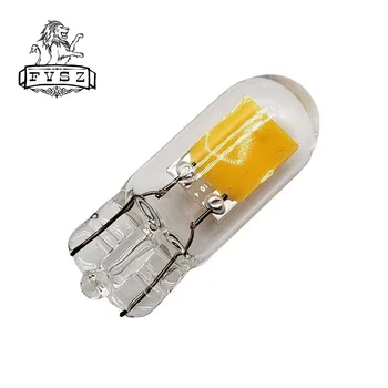 5vnt T10 W5W LED 1.2 W stiklo automobilių dega 12V motociklo lempa Patalpų šviestuvas, licencijos plokštės skaitymo lemputės