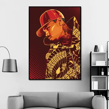 Chris Brown Hip-Hop Repo Muzikos Žvaigždė Plakatas Sienos Meno Tapybos aliejaus tapybos Drobės Plakatas Namų Dekoras Drobė Spausdinti (be rėmelio)