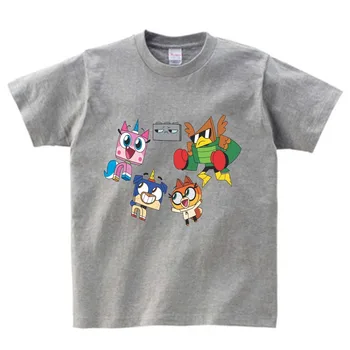Vaikų Mados Cool marškinėliai vaikams Juokinga marškinėlius Unikitty Individualų Atspausdinta Marškinėliai berniukams ir mergaitėms trumpomis Rankovėmis tee 2-13 Yeas N