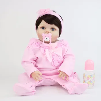 55cm Full Silikono Reborn Baby Lėlės Gyvas Gyvas Vlnyl Naujagimių Mergaičių Bonecas Maudytis prieš Miegą Žaislas Vaiko Gimtadienio Dovana
