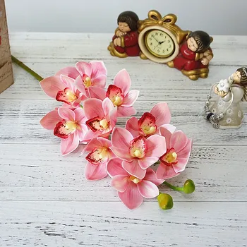 Nekilnojamojo touch, 3D spausdinimas dirbtinė Orchidėja Cymbidium gėlių latekso vertus, jaučiu, modeliavimo gėlių namų vestuvių dekoravimas