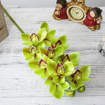 Nekilnojamojo touch, 3D spausdinimas dirbtinė Orchidėja Cymbidium gėlių latekso vertus, jaučiu, modeliavimo gėlių namų vestuvių dekoravimas