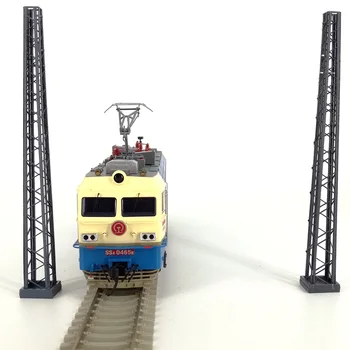 1:87 HO Masto Traukinio Geležinkelio Scenos Dekoracija Asamblėjos Skliaustuose Modelio su Kirtimo Net Vielos Modelis Smėlio Lentelė