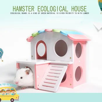 Smulkių Naminių Žaislų Narve Namuose Pelės Spalvos Žiurkėno Medinis Žaislas Kopėčių Gyvūnų Pramogų Sporto House Pet Produktų sandėlyje#40