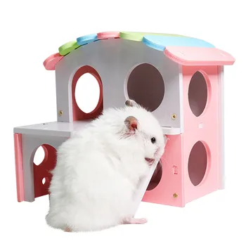 Smulkių Naminių Žaislų Narve Namuose Pelės Spalvos Žiurkėno Medinis Žaislas Kopėčių Gyvūnų Pramogų Sporto House Pet Produktų sandėlyje#40