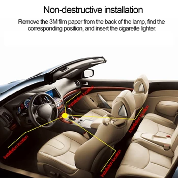 Automobilių Koja Aplinkos Šviesos diodų (Led) Apšvietimo App Muzikos Valdymo RGB Auto Interjero Dekoratyvinis Atmosfera Žibintai Su USB Žiebtuvėlis