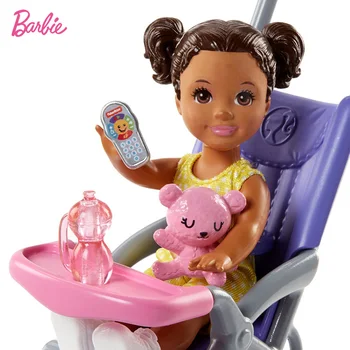 Mattel Barbie Kleine Kūdikių Priežiūros Leraar Winkelwagen Combinatie Dovanų Dėžutėje Nustatyti Meisje Prinses Speelhuis Speelgoed