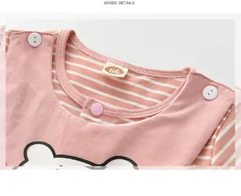 Naujagimio drabužius mergaitėms Vasaros Kūdikiams Berniukas Romper medvilnės rožinė Mergaitė Drabužius 6-18m trumpas rankovės Gyvūnų Kūdikių Jumpsuit Kostiumas