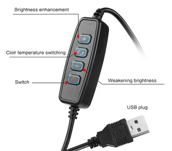 6inch Mini LED Stalinis Vertikalus šviesos srautą galima reguliuoti Šviesos Žiedas Su Trikojis Stovas USB Kištukas 