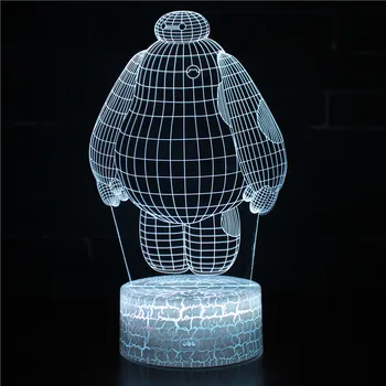 Naktį LED Žibintai Naujiena 3D lempos Mielas Žaislas Dovana 7 Spalvų Abstrakčios Menininko Grafikos Animacinių filmų Atmosferą Lempa Vaikams, Vaikų Kambarys