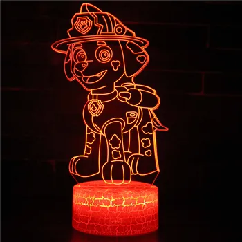 Naktį LED Žibintai Naujiena 3D lempos Mielas Žaislas Dovana 7 Spalvų Abstrakčios Menininko Grafikos Animacinių filmų Atmosferą Lempa Vaikams, Vaikų Kambarys