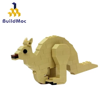 BuildMoc Kūrėjas Žaislai SS Gyvūnų Hopping Kengūros Waddling Antis Mini Gyvūnų Surinkti Švietimo Blokai Vaikams